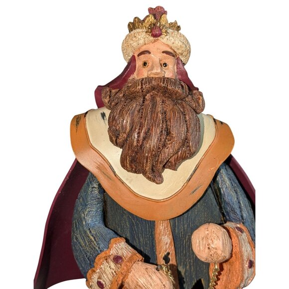 Nativity Set w/ Holy Family 3 Wise Men & Camel Wood/Metal/Ceramic Rustic - Picture 9 of 16